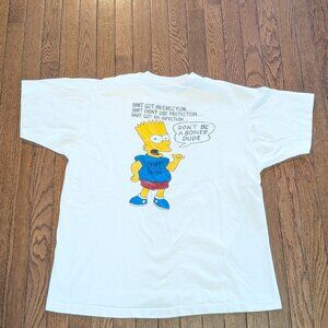Simpsons Bart Funny 'Dont Be A Boner Dude' Raunchy T-Shirt Made in USA Sz XL